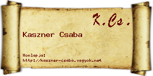 Kaszner Csaba névjegykártya